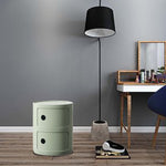 Contemporary Scandinavian Round Cylinder Plastic Nightstand 2/3 Tier For Bedroom