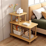 Modern Minimalist Rectangular Square Wooden Side Table 3-Tier For Living Room