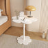 Modern Minimalist Cream Flower Shaped Round Iron Density Plate End Table For Living Room