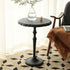 Traditional Vintage Round Lace Wood End Table For Living Room