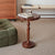 Traditional Vintage Round Lace Wood End Table For Living Room