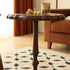 Traditional Vintage Round Lace Wood End Table For Living Room