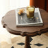 Traditional Vintage Round Lace Wood End Table For Living Room