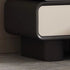 Contemporary Scandinavian Cream Rectangle Square Wood Nightstand 2-Drawer For Bedroom