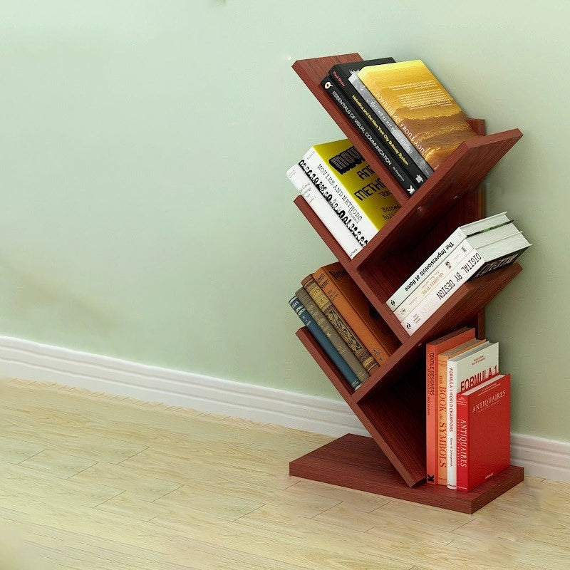 Contemporary Creative Tree Rectangle Wood Bookshelves 5/9 Tier For Home Office