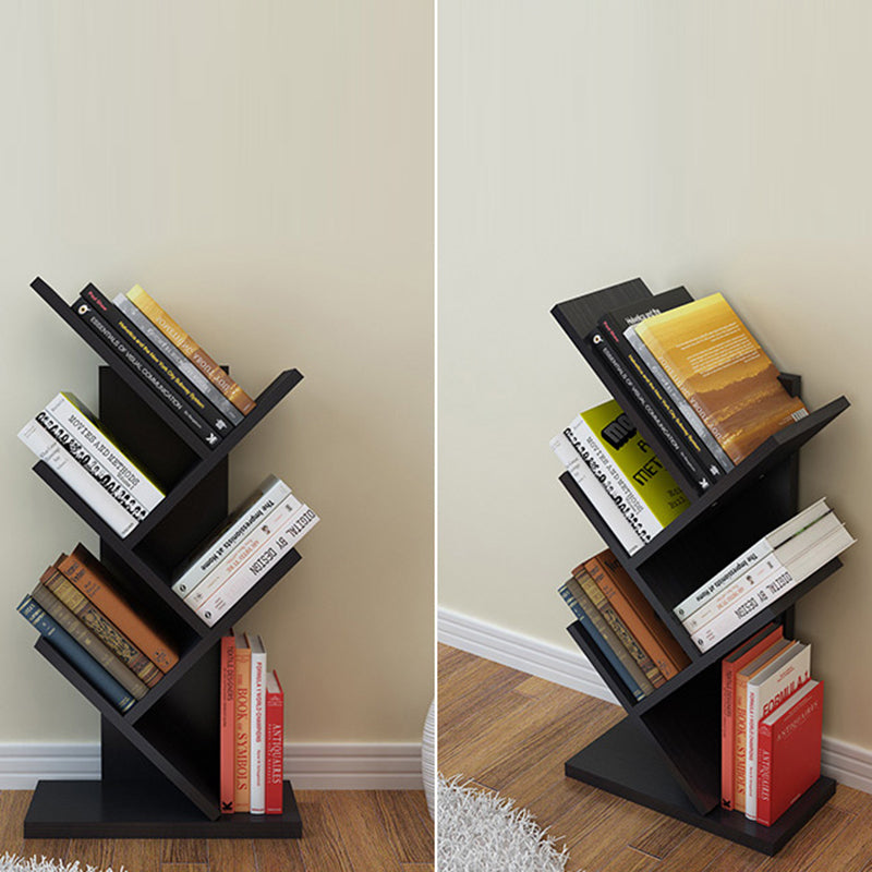 Contemporary Creative Tree Rectangle Wood Bookshelves 5/9 Tier For Home Office