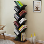 Contemporary Creative Tree Rectangle Wood Bookshelves 5/9 Tier For Home Office