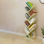 Contemporary Creative Tree Rectangle Wood Bookshelves 5/9 Tier For Home Office