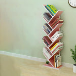 Contemporary Creative Tree Rectangle Wood Bookshelves 5/9 Tier For Home Office