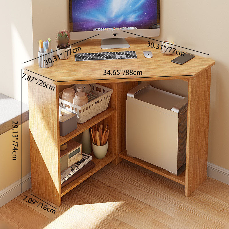 Modern Minimalist Triangle Curved Density Board Desk For Home Office