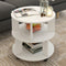 Contemporary Scandinavian Removable Round Column Density Plate Side Table 3-Tier For Living Room