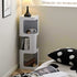 Contemporary Scandinavian Cream Rectangular Cylindrical Carbon Steel Side Table 3-Tier For Living Room