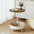 Modern Minimalist Removable Round Disc Glass Rock Slab Iron Side Table 2-Tier For Living Room