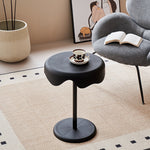 Contemporary Scandinavian Cream Round Curved Edge Plastic Iron Side Table For Living Room