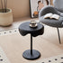 Contemporary Scandinavian Cream Round Curved Edge Plastic Iron Side Table For Living Room