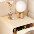 Contemporary Scandinavian Cream Cute Square Density Plate Glass Wood Stainless Steel Nightstand 2-Drawer For Bedroom