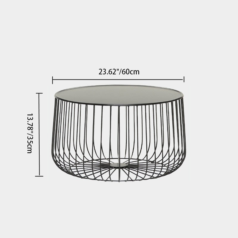 Modern Minimalist Pumpkin Round Tabletop Iron Coffee Table For Living Room