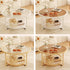 Modern Minimalist Round Tabletop Tempered Glass Iron Coffee Table 1-Shelf For Living Room