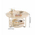 Modern Minimalist Round Tabletop Tempered Glass Iron Coffee Table 1-Shelf For Living Room