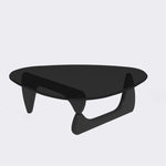 Modern Minimalist Oval Solid Wood Glass Coffee Table 3-Leg For Living Room