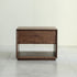 Modern Luxury Rectangular Black Walnut Nightstand 1-Drawer For Bedroom