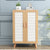 Contemporary Scandinavian Rectangular Solid Wood Metal Shoe Storage 4-Tier For Entryways