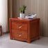 Modern Minimalist Square Solid Wood Slab Nightstand 2-Drawer For Bedroom