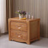 Modern Minimalist Square Solid Wood Slab Nightstand 2-Drawer For Bedroom