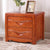 Modern Minimalist Square Solid Wood Slab Nightstand 2-Drawer For Bedroom