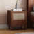 Traditional Vintage Square Rubberwood Rattan Nightstand 1-Drawer For Bedroom