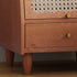 Traditional Vintage Square Rubberwood Rattan Nightstand 1-Drawer For Bedroom