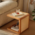 Traditional Vintage Square Rubberwood Rattan Side Table For Living Room