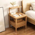 Modern Minimalist Square Solid Wood Nightstand 1-Shelf For Bedroom