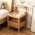 Modern Minimalist Square Solid Wood Nightstand 1-Shelf For Bedroom