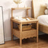 Modern Minimalist Square Solid Wood Nightstand 1-Shelf For Bedroom