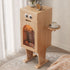 Contemporary Creative Robot Square Rubberwood Glass Metal Nightstand 1-Cabinet For Bedroom