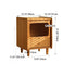 Modern Minimalist Rectangular Solid Wood Glass Nightstand 1-Cabinet For Bedroom