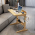 Modern Minimalist Rectangle Solid Wood Desk 2-Leg For Home Office