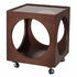 Traditional Vintage Square Tabletop Solid Wood Rattan Side Table 1-Storage For Living Room