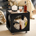 Traditional Vintage Square Tabletop Solid Wood Rattan Side Table 1-Storage For Living Room