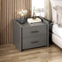 Modern Minimalist Rectangular Solid Wood High Density Panel Nightstand 2-Drawer For Bedroom