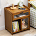 Modern Minimalist Rectangle Bamboo Glass Plastic Nightstand 1/3 Drawer For Bedroom