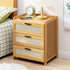 Modern Minimalist Rectangle Bamboo Glass Plastic Nightstand 1/3 Drawer For Bedroom