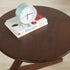 Modern Minimalist Round Tabletop Solid Wood Side Table 2-Leg For Living Room