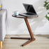 Modern Minimalist Round Tabletop Solid Wood Side Table 2-Leg For Living Room