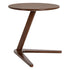 Modern Minimalist Round Tabletop Solid Wood Side Table 2-Leg For Living Room