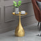 Contemporary Scandinavian Water Drops Round Plate Metal End Table 1-Tier For Living Room