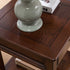 Traditional European Square Rectangle Solid Wood End Table 2-Tier For Living Room