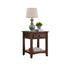 Traditional European Square Rectangle Solid Wood End Table 2-Tier For Living Room