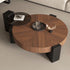 Contemporary Scandinavian Round Square Support Solid Wood End Table 1-Tier For Living Room